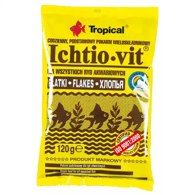 TROPICAL ICHTIO-VIT - wieloskładnikowy pokarm w formie płatków, worek 120g Ekspresowa dostawa