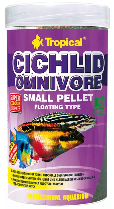 Taniej TROPICAL CICHLID OMNIVORE SMALL PELLET - pokarm wieloskładnikowy w formie pływającego granulatu dla młodych i mniejszych pielęgnic