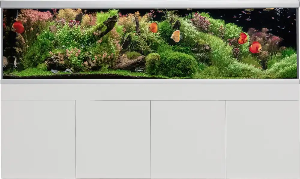 Bezpieczne zakupy AKVASTABIL Zestaw Akwariowy Fusion 1250l LED Biały - Zawiera akwarium, pokrywa, szafka