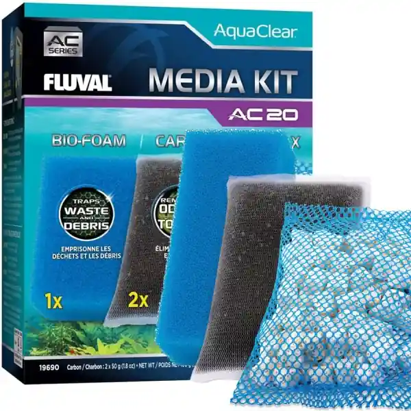 FLUVAL Media Kit AC20 (19690) - Zestaw Gąbka Węgiel aktywny Ceramika do Filtra Promocja