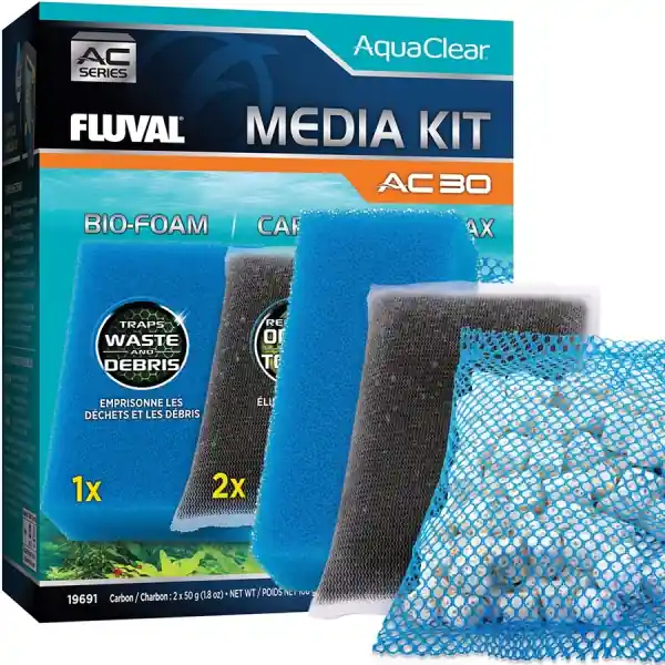 Wyprzedaż FLUVAL Media Kit AC30 (19691) - Zestaw Gąbka Węgiel aktywny Ceramika do Filtra