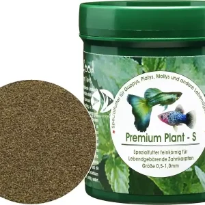 NATUREFOOD Premium Plant S 45g (33110) - Pływający pokarm dla gupików, paletek, molinezji, mieczyków i innych ryb roślinożernych Szybka wysyłka