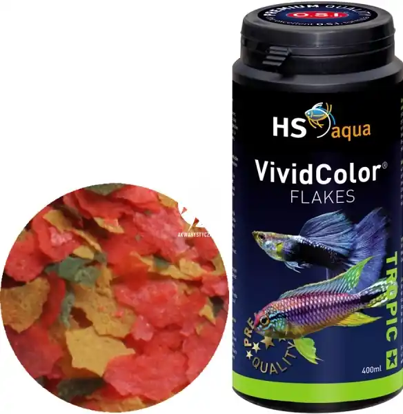 Ostatnie sztuki O.S.I. Vivid Color Flakes 400ml (70g) (0030134) - Pływająco tonący pokarm wybarwiający w płatkach dla ryb tropikalnych