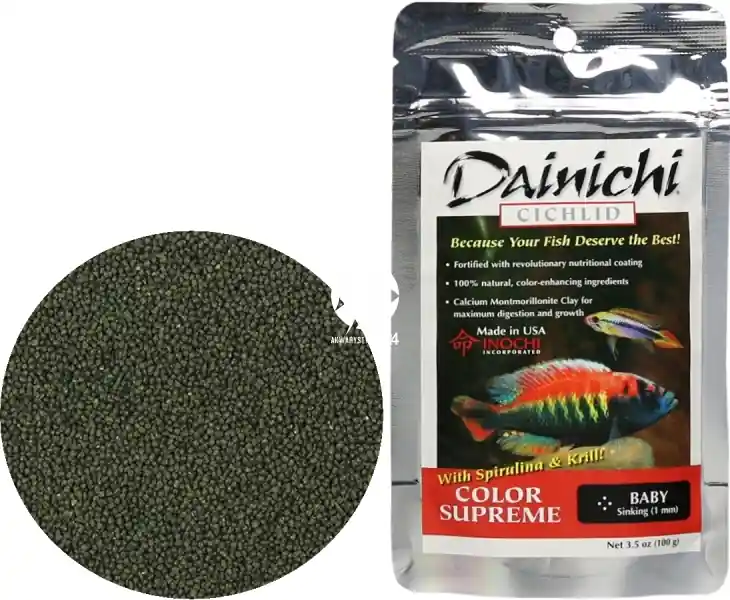 DAINICHI (Termin 01.2022) Cichlid Color Supreme Sinking 100g baby - Silnie wybarwiający pokarm dla pielęgnic mięsożernych i wszystkożernych Hit sprzedaży