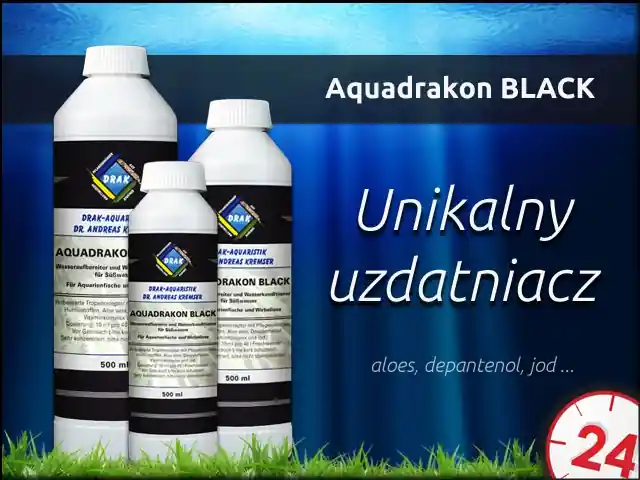 DRAK-aquaristik AQUADRAKON BLACK 500ml - Wielozadaniowy uzdatniacz wody kranowej zawierający koloidy ochronne. Obniżka ceny