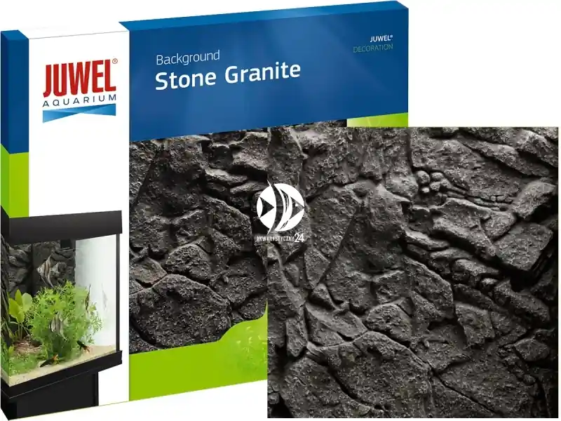 JUWEL Tło Stone Granite (86930) - Tło płaskie imitujące ciemną skałkę granitową/magmową o wymiarach 60x55cm do akwarium Najlepsza cena
