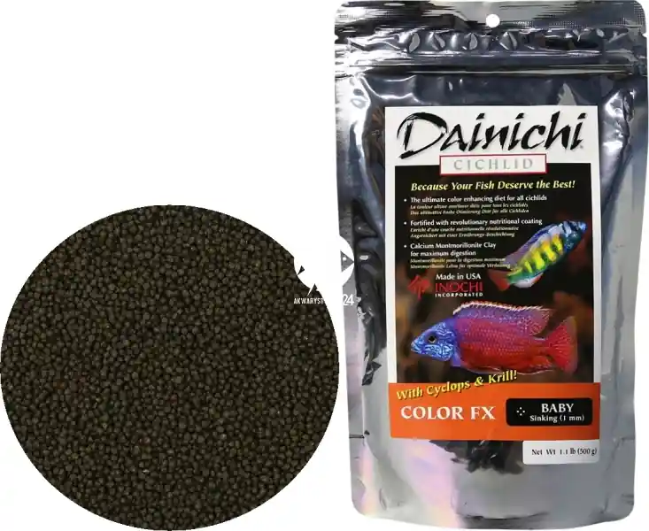 DAINICHI Cichlid Color FX Sinking 500g baby (12603) - Pokarm super premium dla pielęgnic wzbogacony w 7 składników wybarwiających Rabat