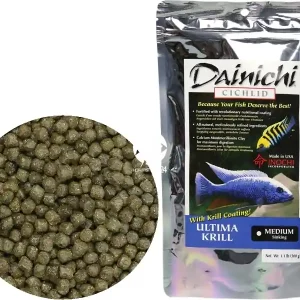 DAINICHI Cichlid Ultima Krill Sinking 500g medium (12223) - Pokarm super premium, zbilansowany wspomagający szybki wzrost i rozwój pielęgnic Nowy