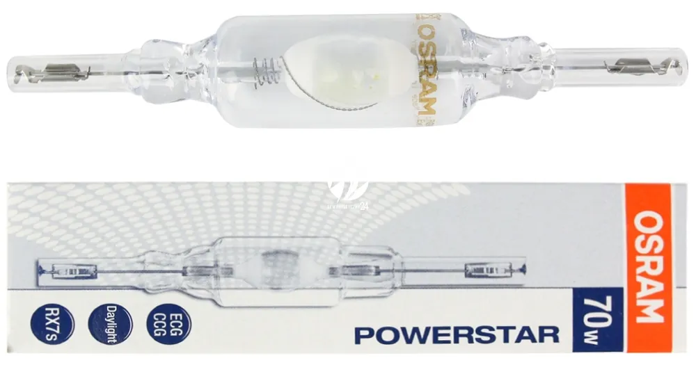 Do wyczerpania zapasów OSRAM Powerstar HQI 70 (Daylight) - Żarnik (lampa) metahalogenkowa 5450K o ciepłej barwie dziennej, trzonek RX7S