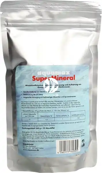 Wyjątkowa oferta AQUAMAX SuperMineral 250g (031) - Mieszanka mineralna do zwiększania twardości, remineralizacji osmozy i innych miękkich wód.