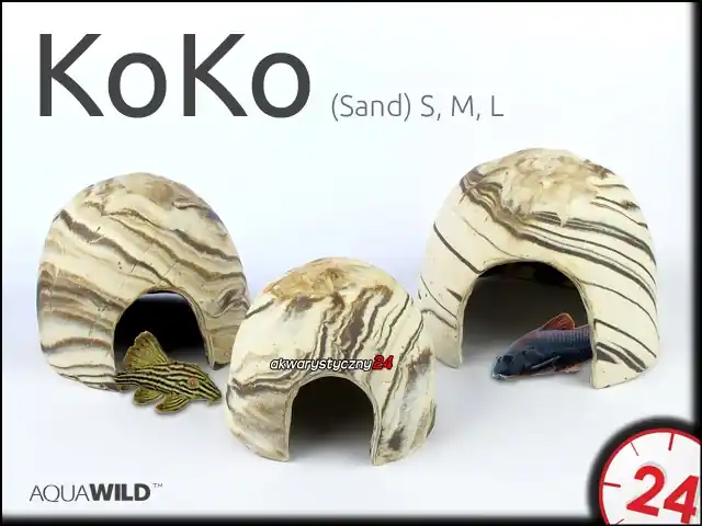 AQUAWILD KoKo (Sand) S (CKS0MU) - Ceramiczny kokos dla większych pielęgnic, sumów, zbrojników Szybka wysyłka