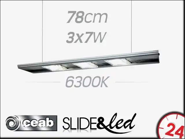 CEAB SLIDE&Led 6300K 3x7W 78cm (SLD80) - Energooszczędne, modułowe oświetlenie Led do akwarium słodkowodnego. Tylko do końca tygodnia