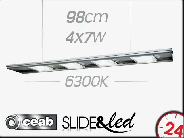 CEAB SLIDE&Led 6300K 4x7W 98cm (SLD100) - Energooszczędne, modułowe oświetlenie Led do akwarium słodkowodnego. Najlepsza cena
