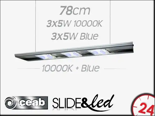 CEAB SLIDE&Led 10000K+Blue 3X5W+3X5W 78cm (SLMD80) - Energooszczędne, modułowe oświetlenie Led do akwarium morskiego i słodkowodnego. Ekspresowa dostawa
