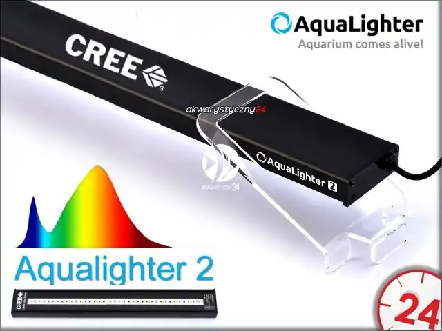 Tani AQUALIGHTER 2 Czarny 30cm (Freshwater) (82311) - Oświetlenie Led do akwarium słodkowodnego na diodach Cree