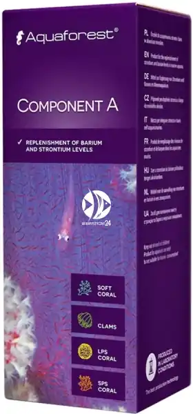 Wysoka jakość AQUAFOREST Component A 250ml (10106048) - Przeznaczony jest do uzupełniania strontu i baru w akwarium morskim