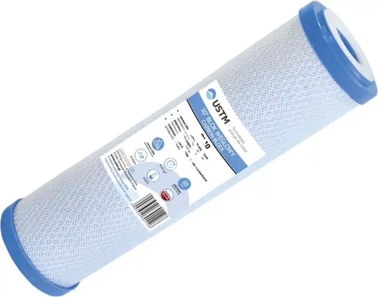 Premium USTM Blok Węglowy 10" BL (BL10) - Wkład wykonany z węgla aktywowanego w rozmiarze 10" do filtrów RO
