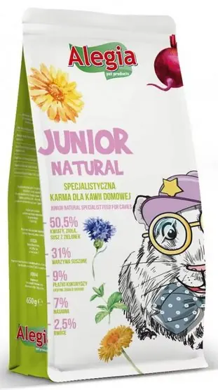 Alegia Junior Natural dla kawii domowej bez ziaren, zbóż, bogata w suszone warzywa i zioła najwyższej jakości 650g Ekspresowa dostawa